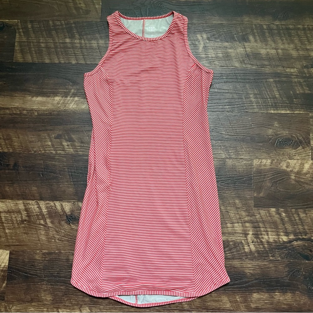 Title Nine gray red striped Buttah outdoor athletic midi super soft dress M
